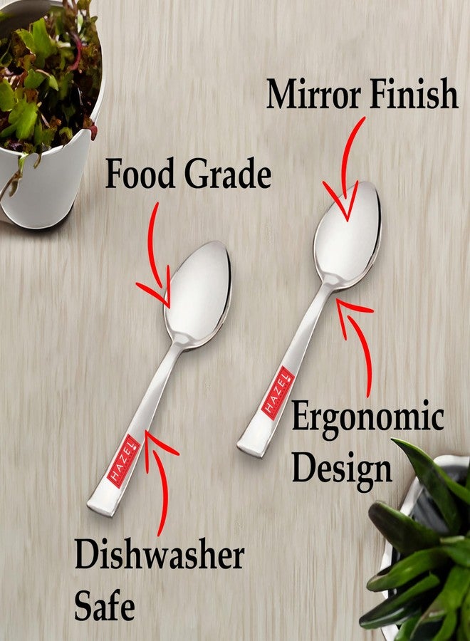 HAZEL Stainless Steel Small Spoons Set of 2 | Mini Spoon for Kids, Masala Jar, Spice Containers | 13.5 cm Baby Serving Spoon for Kitchen - Image 3